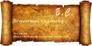 Braverman Celeszta névjegykártya